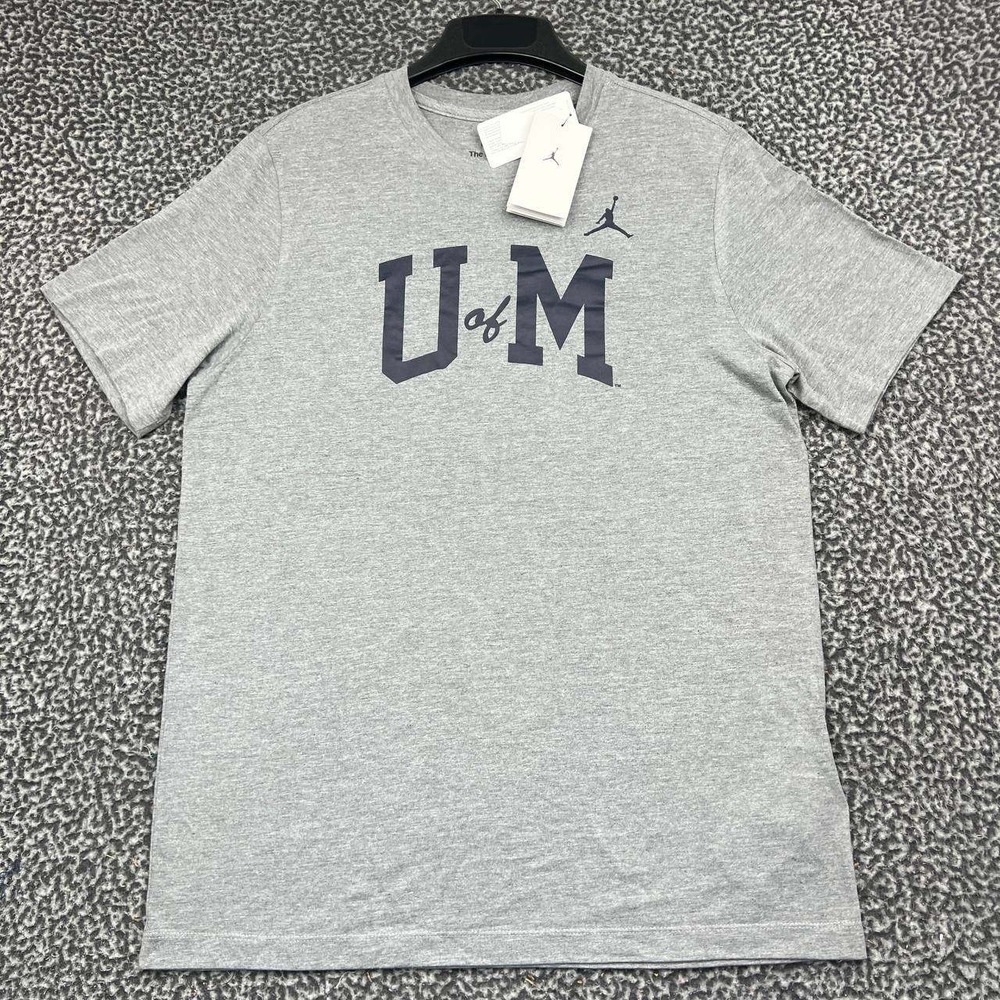 Nike Michigan Wolverines Shirt Men Large Gray Short Sleeve Jordan New L